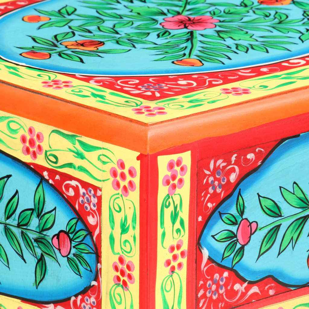 vidaXL Mesa consola pintada à mão 80x35x75 cm mangueira maciça