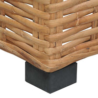 vidaXL Sofá de canto com almofadões vime natural