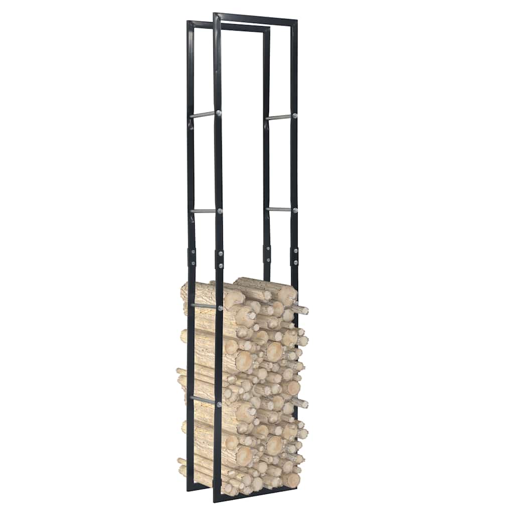 vidaXL Suporte para lenha 50x20x150 cm aço preto