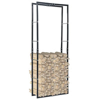 vidaXL Suporte para lenha 50x20x150 cm aço preto