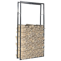 vidaXL Suporte para lenha 50x20x150 cm aço preto