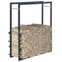 vidaXL Suporte para lenha 50x20x150 cm aço preto