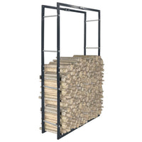 vidaXL Suporte para lenha 50x20x150 cm aço preto