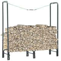 vidaXL Suporte para lenha 50x20x150 cm aço preto