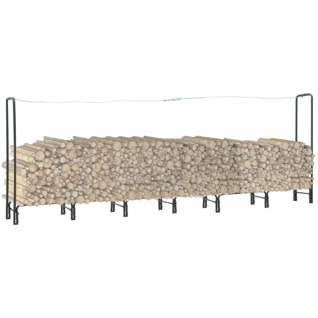 vidaXL Suporte para lenha 50x20x150 cm aço preto