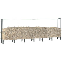 vidaXL Suporte para lenha 50x20x150 cm aço preto