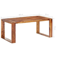 vidaXL Mesa de jantar 180x90x76 cm madeira maciça