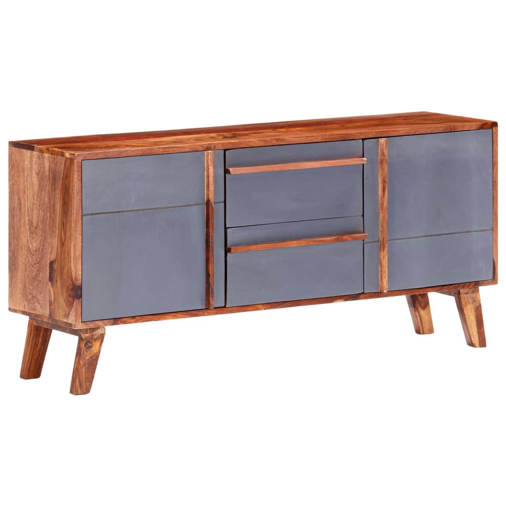 vidaXL Aparador 120x30x55 cm madeira maciça cinzento