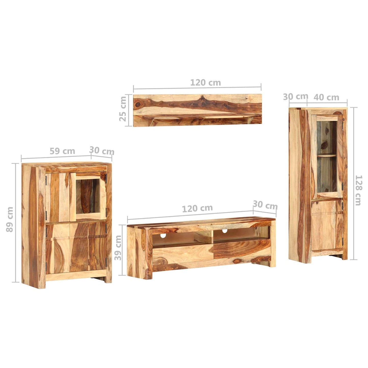 vidaXL Conjunto de unidade de TV Castanho 120 x 30 x 39 cm madeira
