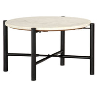 vidaXL Mesa de centro 60x60x35cm pedra genuína textura mármore branco