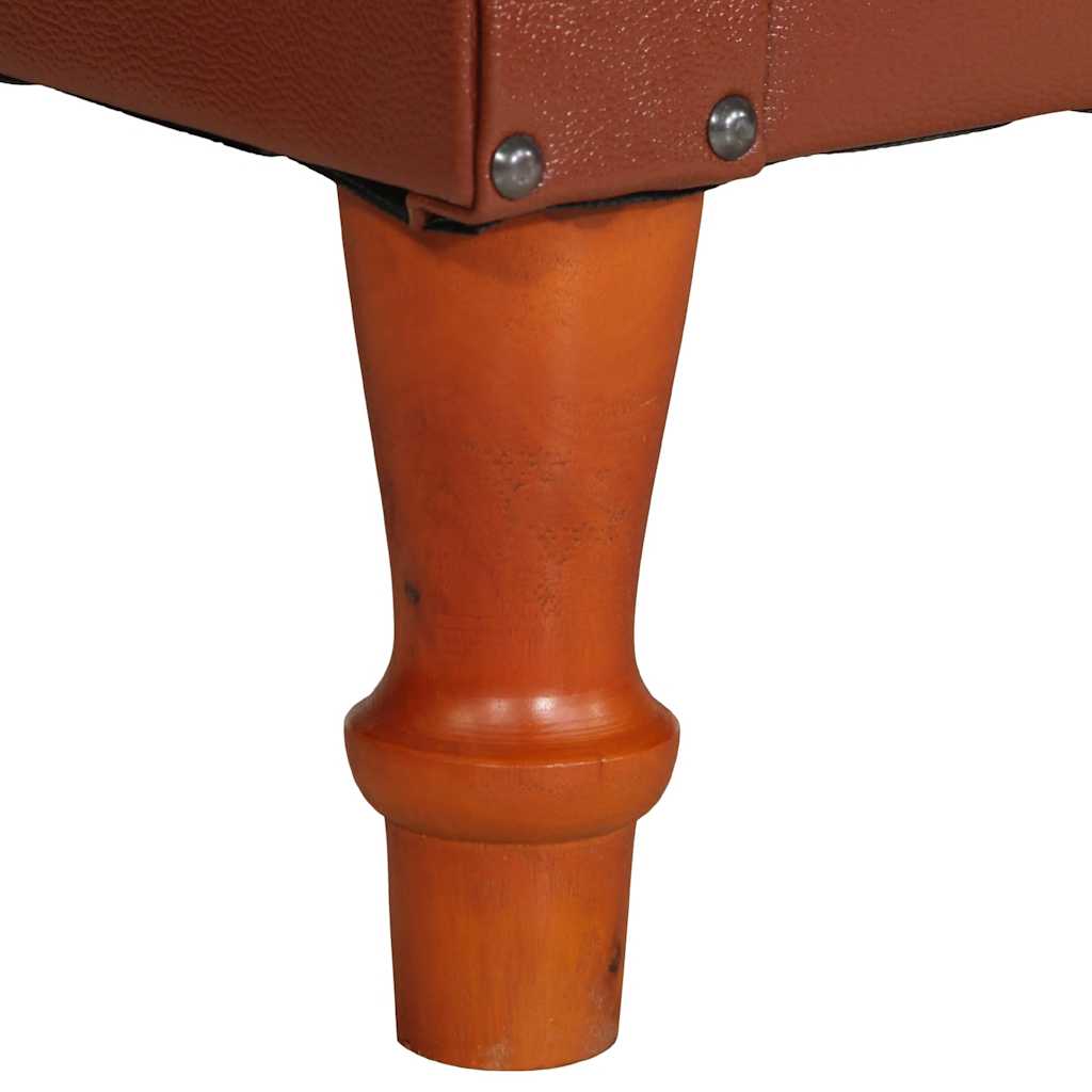 vidaXL Poltrona couro genuíno castanho