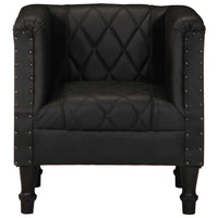 vidaXL Poltrona couro de cabra genuíno castanho