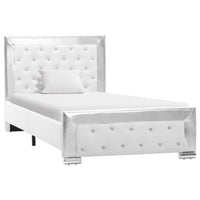 vidaXL Estrutura de cama 90x200 cm couro artificial branco