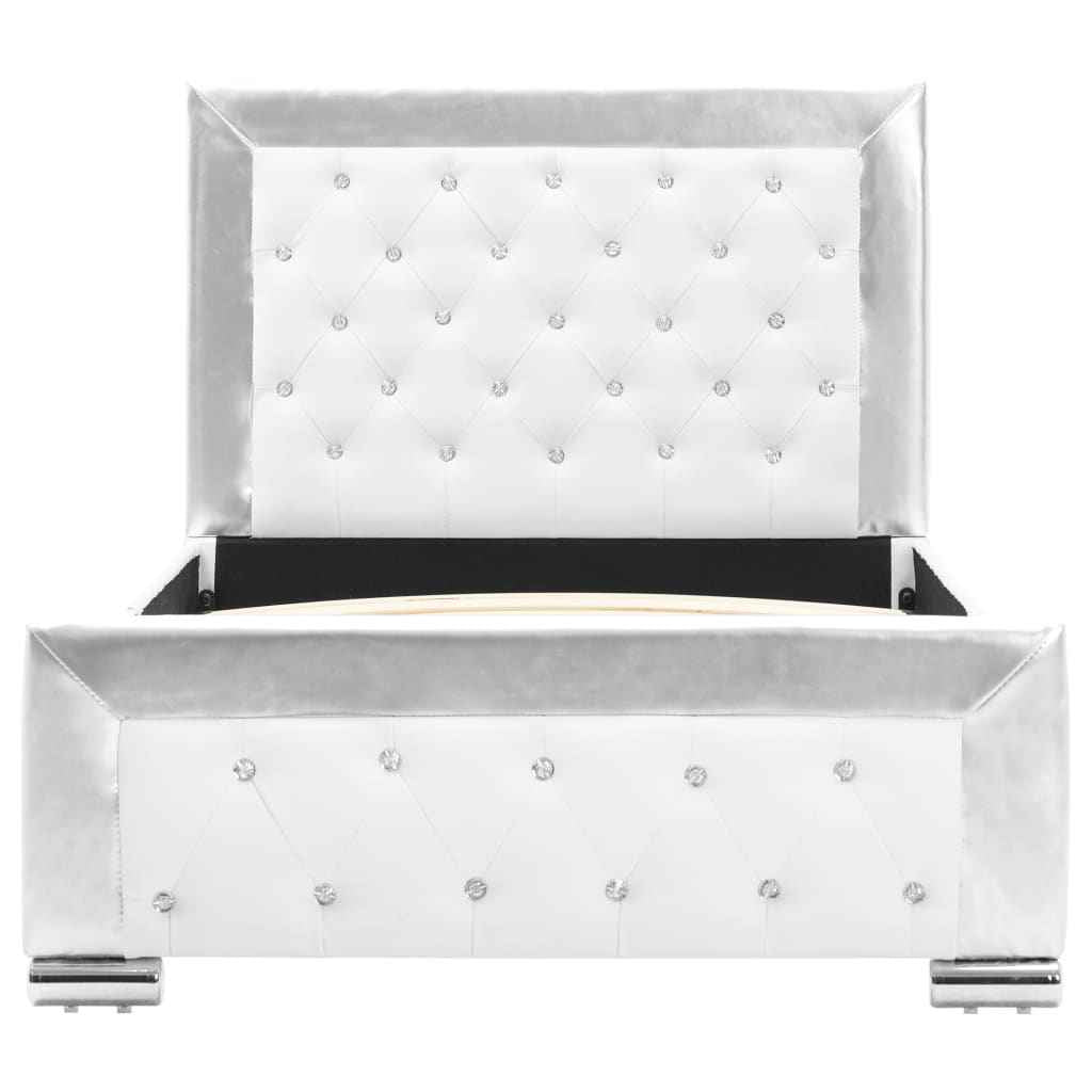 vidaXL Estrutura de cama 90x200 cm couro artificial branco