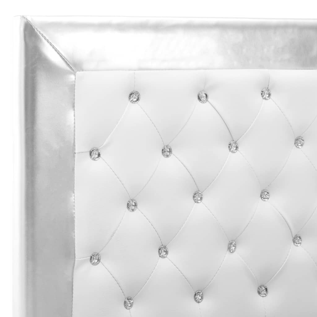 vidaXL Estrutura de cama 90x200 cm couro artificial branco