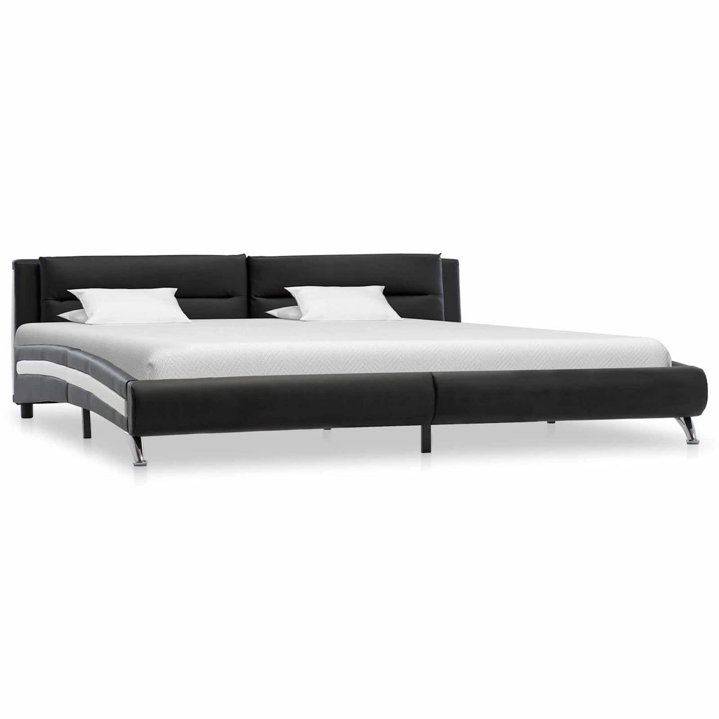 vidaXL Estrutura da Cama Preto 160 x 200 cm Couro Sintético