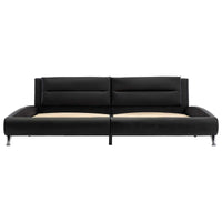 vidaXL Estrutura da Cama Preto 160 x 200 cm Couro Sintético