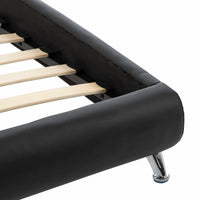 vidaXL Estrutura da Cama Preto 160 x 200 cm Couro Sintético