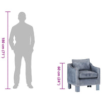 vidaXL Poltrona couro genuíno cinzento