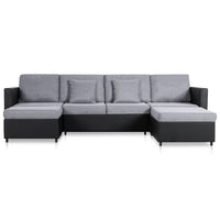 vidaXL Sofá-cama em couro artificial 4 lugares preto
