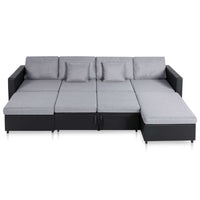vidaXL Sofá-cama em couro artificial 4 lugares preto
