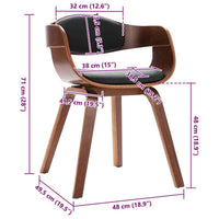 vidaXL Cadeiras jantar 2 pcs madeira curvada e couro artificial