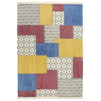 vidaXL Tapete Kilim tecido à mão 120x180 cm algodão padrão multicor