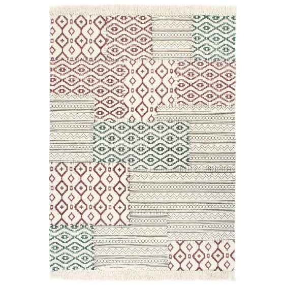 vidaXL Tapete Kilim tecido à mão 120x180 cm algodão padrão multicor