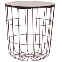 vidaXL Mesa de centro Ø 39,5 cm MDF cobre