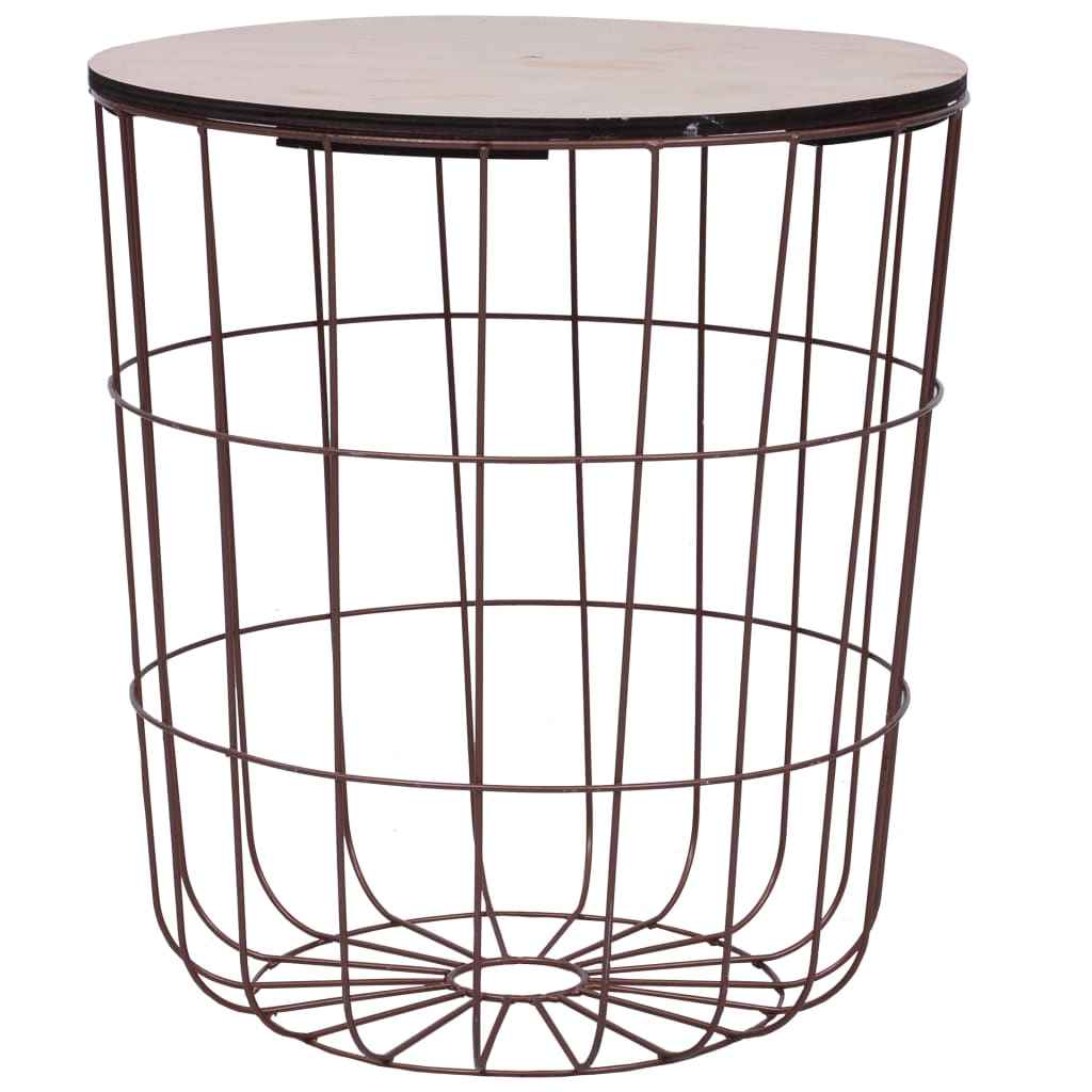 vidaXL Mesa de centro Ø 39,5 cm MDF cobre