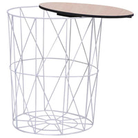 vidaXL Mesa de centro Ø 47 cm branco