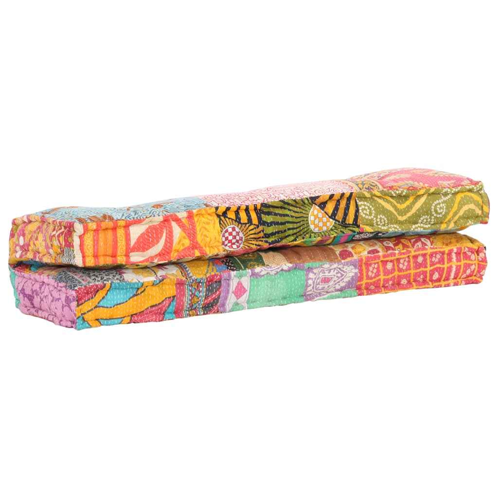 vidaXL Almofadão para sofá de paletes multicor tecido retalhos