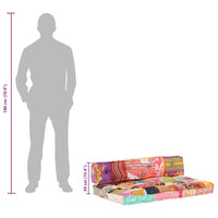 vidaXL Almofadão para sofá de paletes multicor tecido retalhos