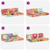 vidaXL Almofadão para sofá de paletes multicor tecido retalhos