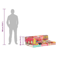 vidaXL Almofadão para sofá de paletes multicor tecido retalhos