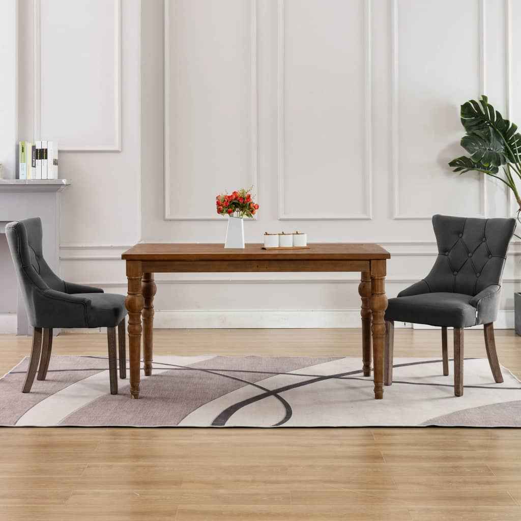 vidaXL Cadeiras de jantar 2 pcs tecido preto