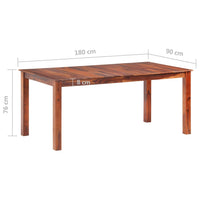 vidaXL Mesa de jantar 120x60x76 cm madeira maciça de acácia