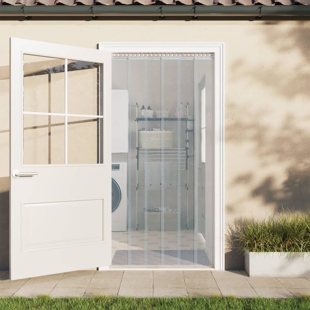 vidaXL Cortina de porta 200 mm x 1,6 mm 10 m PVC transparente