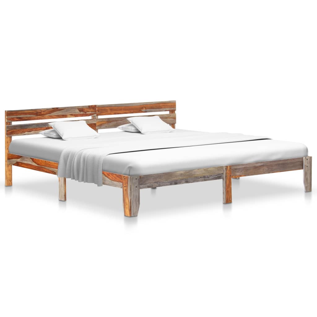 vidaXL Estrutura de cama sem colchão 200x200 cm madeira maciça