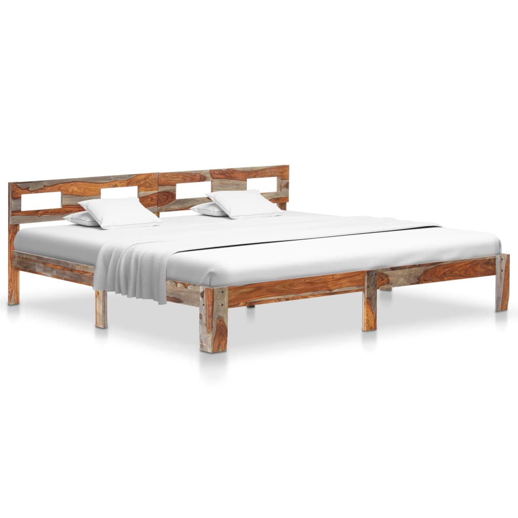 vidaXL Estrutura de cama sem colchão 200x200 cm madeira maciça