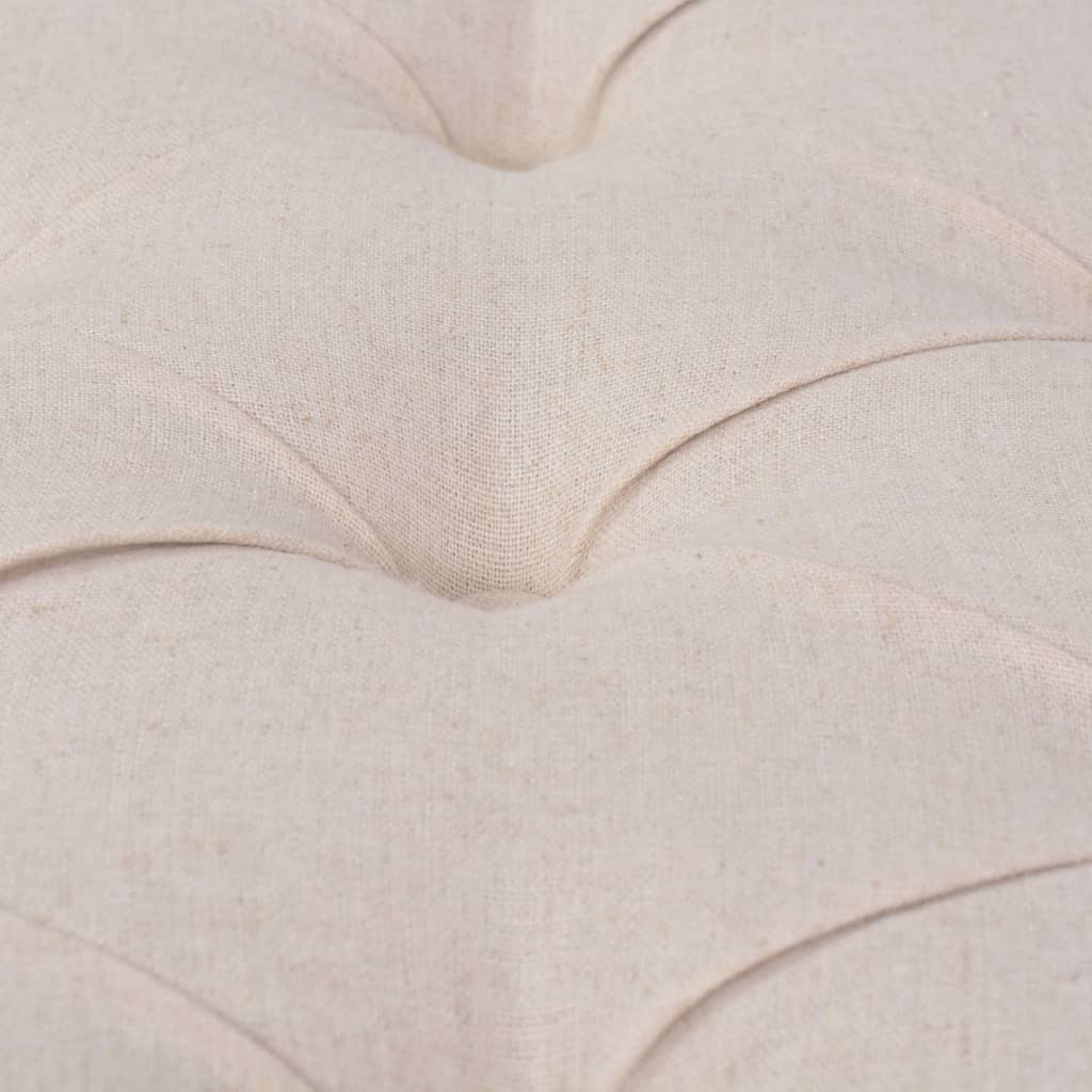 vidaXL Banco em tecido e madeira maciça 59.1"x15.7"x18.9" branco nata