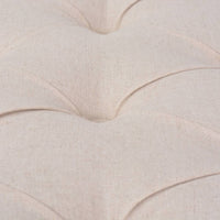 vidaXL Banco em tecido e madeira maciça 59.1"x15.7"x18.9" branco nata