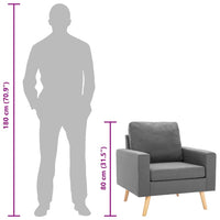 vidaXL Poltrona em tecido cinzento-claro