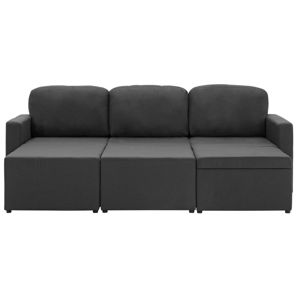 vidaXL Sofá-cama modular de 3 lugares tecido azul