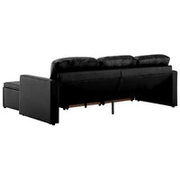 vidaXL Sofá-cama modular de 3 lugares couro artificial vermelho tinto