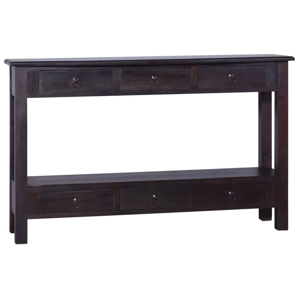 vidaXL Mesa consola 120x30x75cm mogno maciço castanho café preto-claro