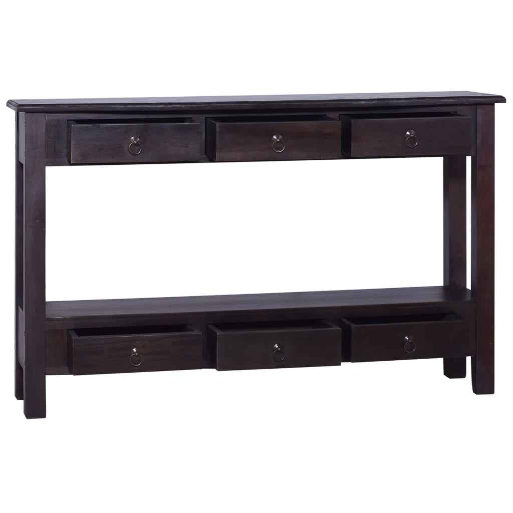vidaXL Mesa consola 120x30x75cm mogno maciço castanho café preto-claro