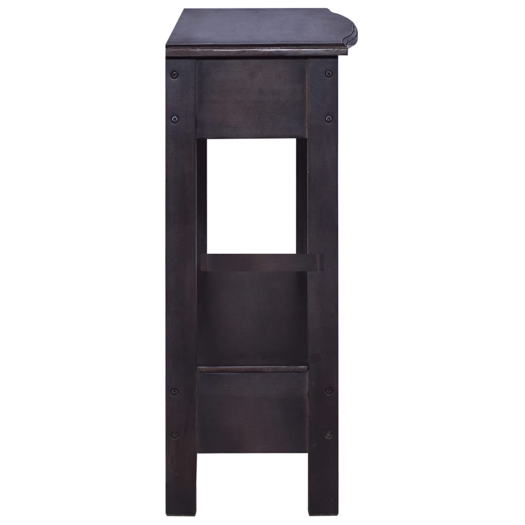 vidaXL Mesa consola 120x30x75cm mogno maciço castanho café preto-claro