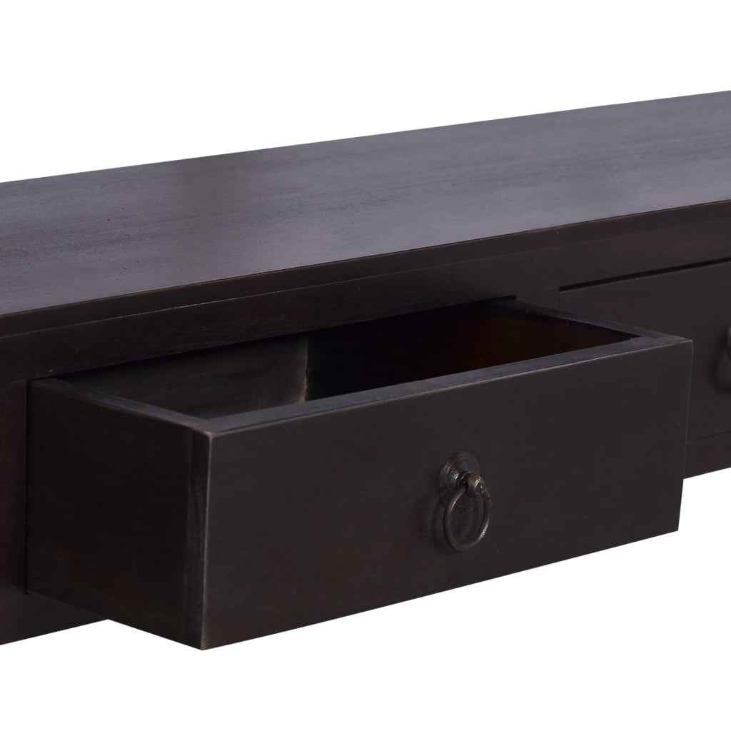 vidaXL Mesa consola 120x30x75cm mogno maciço castanho café preto-claro