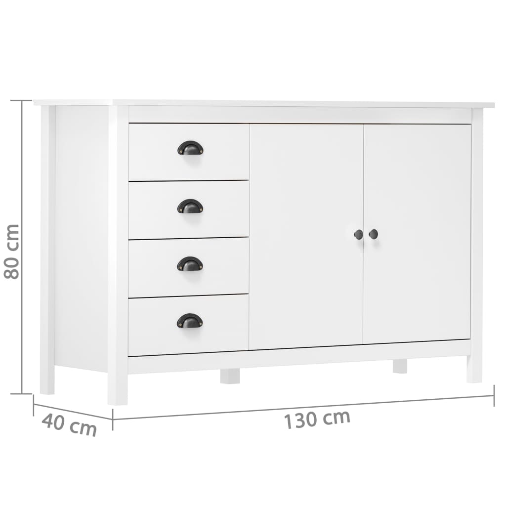 vidaXL Aparador Hill 130x40x80 cm pinho maciço castanho mel